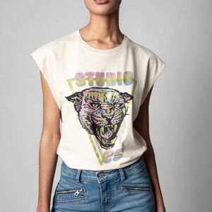 Zadig & Voltaire Jaguar Embellished Tank Top